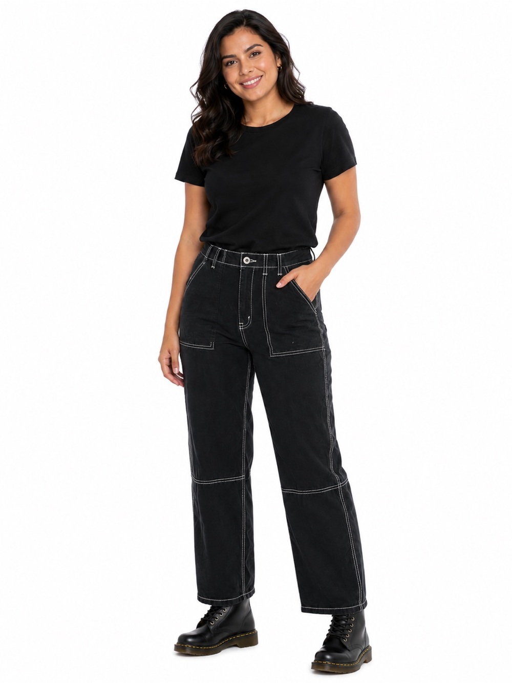 H&M Divided Black Utility Carpenter Pants – Women’s Size 10 (EUR 42)